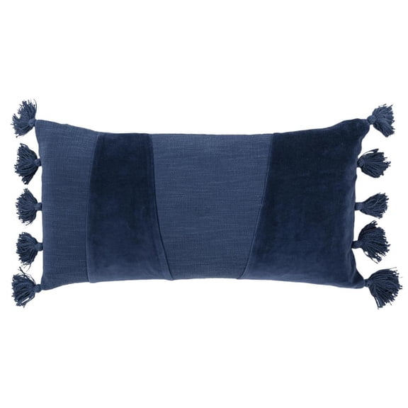 Rizzy Home Blue 14"X26" Geometric Pieced Poly Filled Throw Pillow