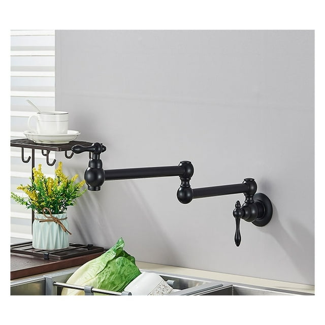 Brass Kitchen Faucet Brushed Gold Sing Cold Kitchen Sink Water Tap Single Handle Mixer Tap 360 Rotation Wall Mounted ,bar Laundry RV Farmhouse