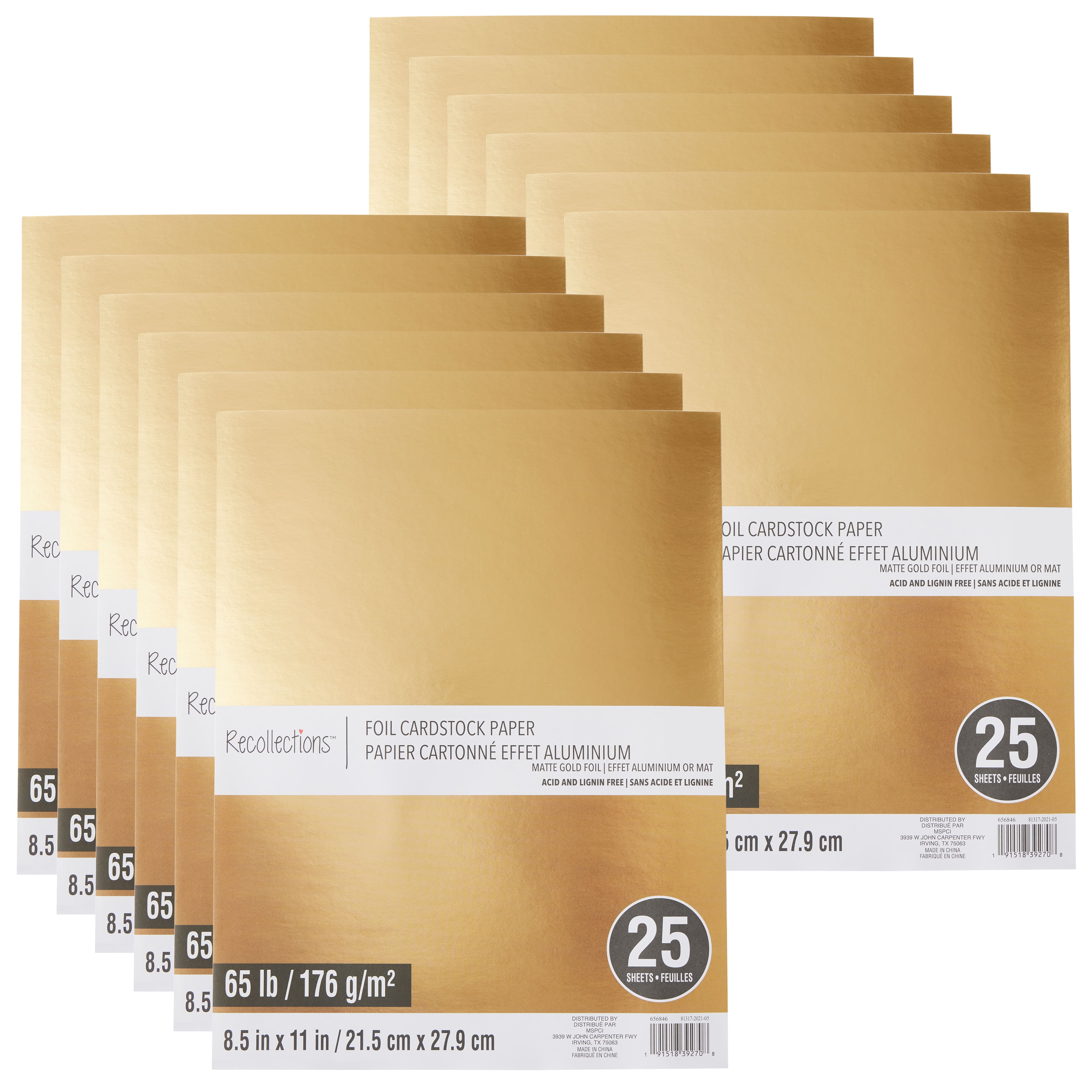 MICHAELS Bulk 12 Packs 25 ct. (300 total) 8.5" x 11" Foil Cardstock