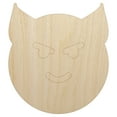 thumbnail image 1 of Happy Devil Face Emoticon Wood Shape Unfinished Piece Cutout Craft DIY Projects - 4.70 Inch Size - 1/8 Inch Thick, 1 of 7