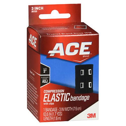 Ace Compression Elastic Bandage With Clips 3 Inch, 1 Each