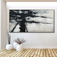 thumbnail image 5 of Black and White Oil Painting Black White Abstract Minimalist Artwork on Canvas Abstract Black Lines Shape Painting for Living Room Decor,Unstretched,Frameless,(46*92cm)18*36Inches, 5 of 5