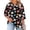 Black 1, variant on Women's Plus Size Crew Neck 3/4 Sleeve Tops Keyhole Front Floral Print Casual Loose Fit Fall Summer Layering Blouses Shirts