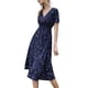 thumbnail image 3 of Txlixc Vestido de Verano para Mujer, Estampado Floral Cuello en V Manga Corta Falda Casual de Cintura Delgada para Damas, 9 Colores Txlixc  Estilo de ocio, 3 of 7
