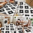 thumbnail image 6 of 3x5 Washable Area Rug, Bohemian Black Non-Slip Rectangle Rug for Living Room Bedroom, Gray Aztec Ethnic Style Geometric Country Indoor Low Pile Floor Mat for Home Decor, 6 of 9