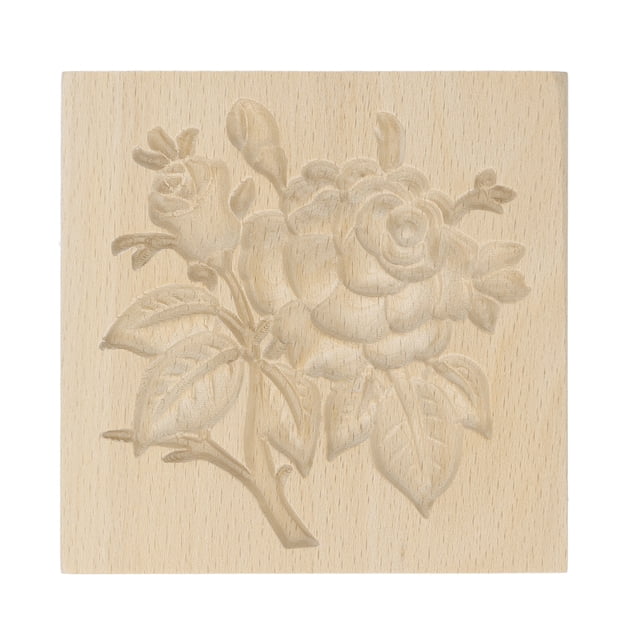 Wooden Easy Release Reusable Washable Carved Biscuit Press For Home Kitchen Baking