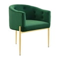 thumbnail image 1 of Modway Fauteuil d'Appoint en Acier Inoxydable en Velours de Performance Capitonné Savour, Émeraude, 1 of 9
