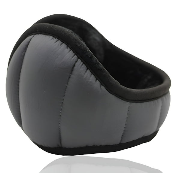 TELOLY Winter Ear Warmers | Behind-the-Head Adjustable & Foldable Earmuffs - gray