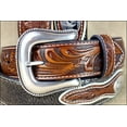 thumbnail image 3 of Nocona Men's Cowboy Prayer Concho Tooled Billets Brown Belt N2501208, 3 of 5