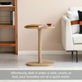 thumbnail image 4 of Crawford Solid Mango Wood C-Shape Side Table - Modern C Table for Couch & Bed, Space Saving End Table, Ergonomic Sofa Side Table, 22" Natural, 4 of 9
