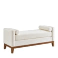 thumbnail image 7 of GZXS 51" Upholstered Boucle Bench with 2 Pillows, Modern Bedroom/Entryway Seating with Rubber Wood Frame, Easy Assembly (Ivory), 7 of 7