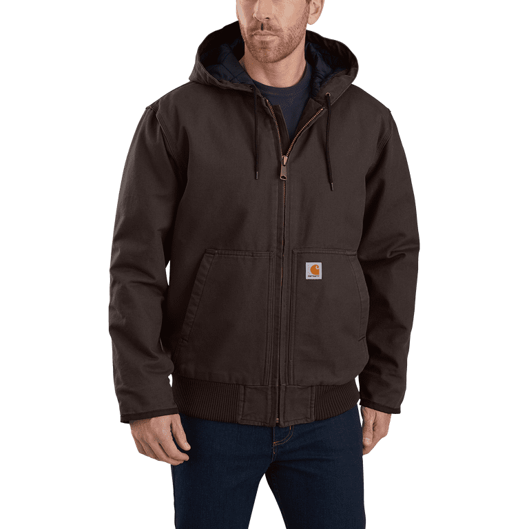 Carhartt Duck Active Jacket ダークブラウンXL Carhartt Washed Duck Active Jacket for Men Dark Brown XL - Walmart.com