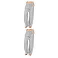 thumbnail image 3 of Pantalones de Poliéster Mujer Suelto Plisado Cintura Alta Jumpingount Gris M 2Conjunto, 3 of 6