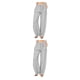 thumbnail image 4 of Sonducket Pantalones de mujer de repuesto sueltos plisados ​​de cintura alta Casual de verano transpirable hasta el tobillo de lino ropa de Gris M 2piezas, 4 of 6