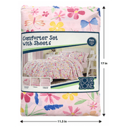 Your Zone Twin 5-Piece Pink Wildflower Polyester Bed-in-a-Bag Set