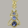thumbnail image 5 of LBG 14k Yellow Gold Natural Tanzanite & Cubic Zirconia Womens Bohemian Pendant & Chain - Chain length 18, 5 of 5