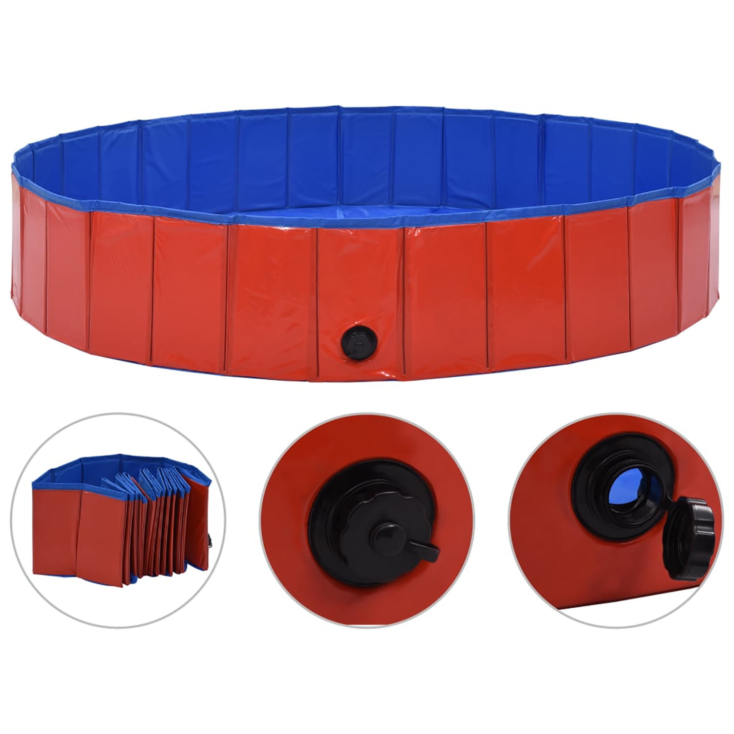Pefilos 63"x11.8" Foldable Dog Swimming Pool for Large, Medium, Small Dogs, PVC Pet Pool for Outdoor Dog Bath Pool, Red Pefilos 63"x11.8" Foldable Dog Swimming Pool for Large, Medium, Small Dogs, PVC Pet Pool for Outdoor Dog Bath Pool, Red