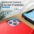 thumbnail image 5 of Feishell Case Fit for iPhone 11 Pro 5.8 inch,Military Grade Shockproof Protection Hybrid Armor Double Layer Hard PC + Soft TPU Drop Resistant Anti-Fingerprint Phone Cover,Red+Black, 5 of 7