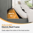 thumbnail image 2 of Merluxy Full Bed Frame,Smart Adjustable Bed Base,Charging Station,Storage Wingback Headboard,Corduroy Dark Grey, 2 of 8