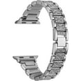 thumbnail image 3 of ALMNVO Compatible for Apple Watch Bands 45mm 41mm 40mm 44mm 41mm 38mm Metal Strap with Case, Rhinestone Protective Cover PC Bumper Protective Case for iWatch Series 7/6/5/SE/4/3/2/1, 3 of 9