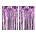 thumbnail image 1 of 2 cortinas con flecos de aluminio brillante para decoración de fiestas, 1 m x 2 m, con serpentinas Rosa claro, 1 of 9