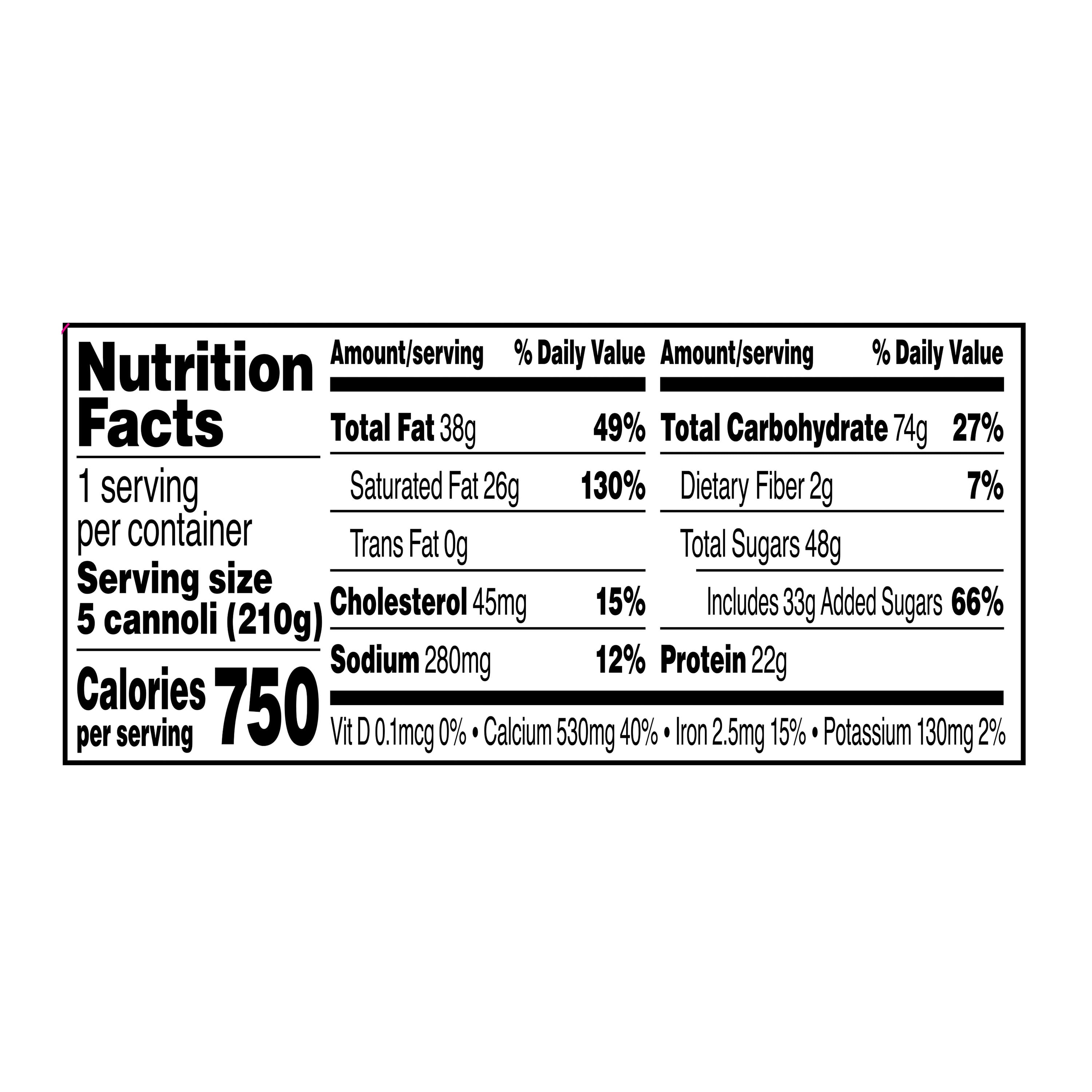 Marketside Chocolate Cannoli, 7.5 oz, 5 Count Tray (Refrigerated)