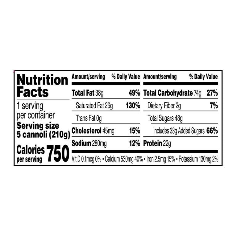 Marketside Chocolate Cannoli, 7.5 oz, 5 Count Tray, Refrigerated