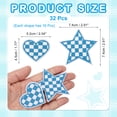 thumbnail image 2 of Uxcell 32 Pcs Parches Bordados de Corazón Estrella a Planchar apliques para chaqueta colección de mezclilla ropa vestido sombreros jeans accesorio DIY, Azul/Blanco, 2 of 6