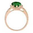 thumbnail image 2 of 2.38 ct Pear Cut Simulated Emerald with Simulated Diamond Halo Accents 18K Rose Gold Womens Engagement Ring, 2 of 4