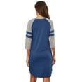 thumbnail image 3 of Women's Nightgown Round Neck Sleepdress 3/4 Sleeve Sleepshirt Loose Comfy Pajamas (Blue XL), 3 of 7