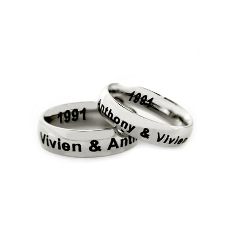 Personalized Stainless Steel Couples Spinner Ring for