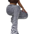 thumbnail image 4 of Women Stacked Striped Fuzzy Knitted Extra Long Pants Lounge Pajamas Homewear Sexy High Waist Skinny Slim Streetwear, 4 of 7
