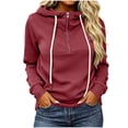 thumbnail image 2 of Neewe Women’s 2026 Fall Long Sleeve Hoodie Drawstring Pullover Sweatshirt Solid Color Casual Tops Blouse, 2 of 7