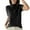A-Black1267, variant on XIAONU Blouse For Womens High-Neck Ribbed Shirt Solid Color Basic Simple Short-Sleeve Knitted Pullover T-Shirt