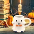 thumbnail image 6 of Halloween Spook Mug, Cute White Ceramic Mug with Smiling Ghost Face, Fun Coffee Cup for Fall Drinks, Halloween Decor, or Gifts for Adults, 5.39x3.66x4.09", 6 of 8