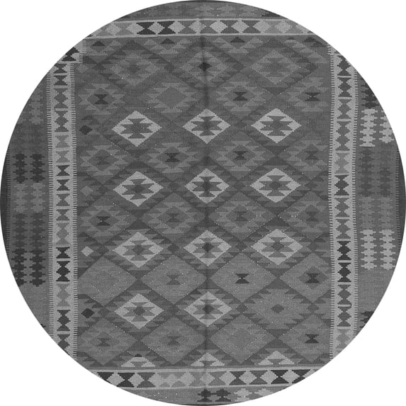 Ahgly Company Indoor Round Oriental Gray Traditional Area Rugs, 8' Round
