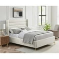 thumbnail image 2 of Posh Living Kaeson Upholstered Linen & Wood King Platform Bed in Light Beige, 2 of 8