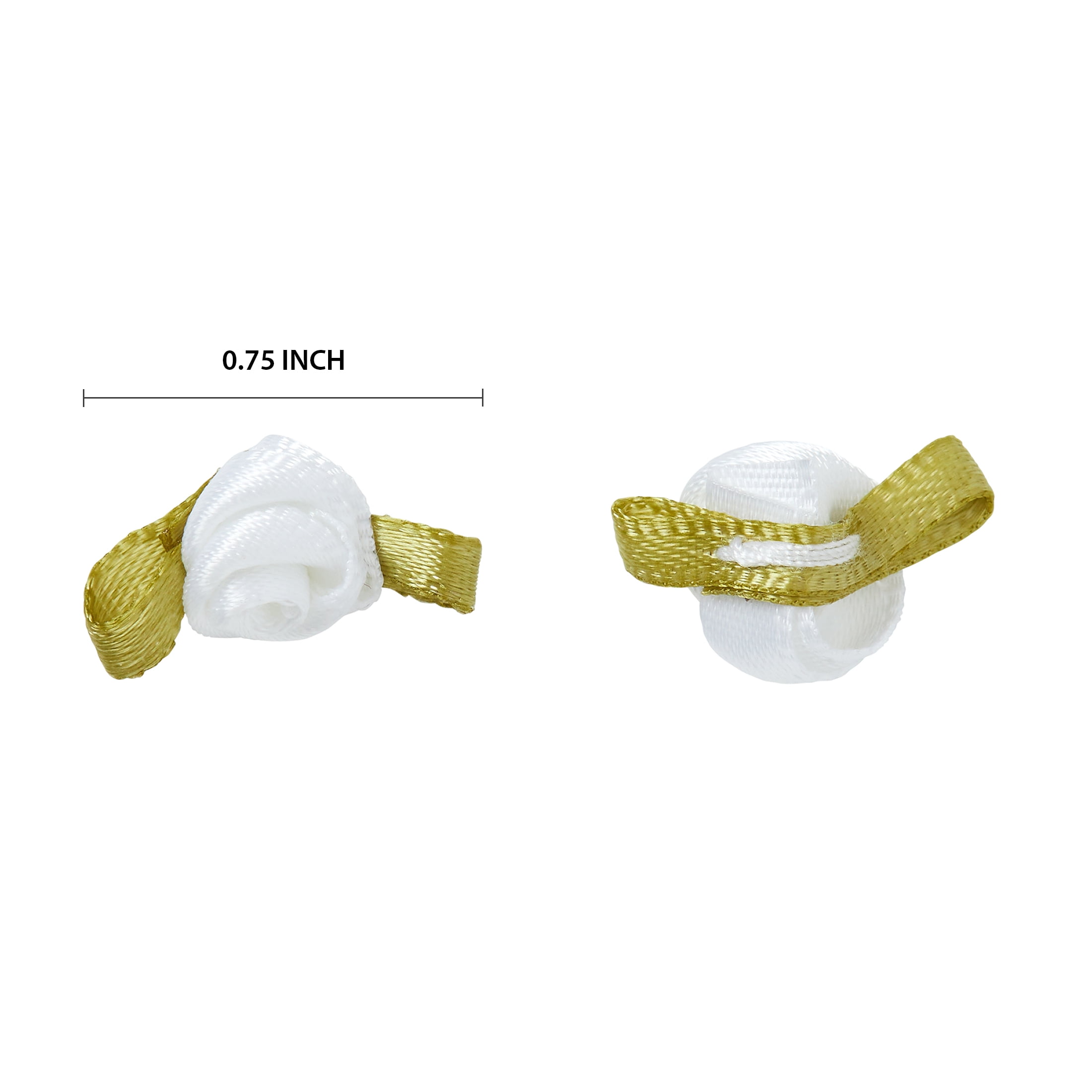 Offray Accessories, White Value Pack Small Ribbon Rose Accessory, 40 Count, 1 Package
