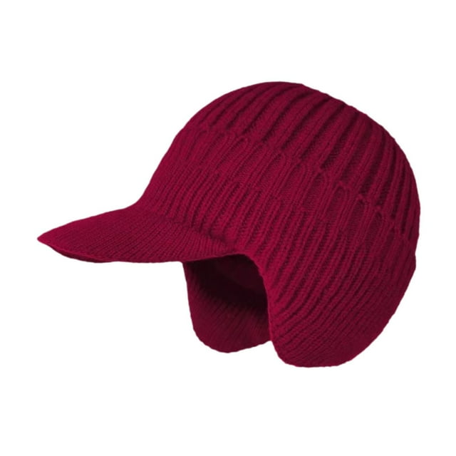 Gorro de punto con orejeras para motociclista, gorra de béisbol para ciclismo al aire libre, para hombres y mujeres Rojo