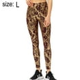 thumbnail image 2 of Leggings de cintura alta para mujer, pantalones de yoga con estampado de serpiente y largo completo, color marrón, 2 of 6