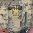 thumbnail image 3 of 40 ozPortable Handheld Water Bottle, 304 Stainless Steel Thermos Cup with The LoveShackFancy Pattern Thermal Insulation Birthday Holiday Gift,Iced Coffee Mug Insulated Mug with Handle, 3 of 7