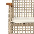 thumbnail image 3 of vidaXL 7 Piece Garden Dining Set with Cushions Beige Poly Rattan, 3 of 5