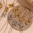 thumbnail image 4 of HIJONES Women's Stainless Steel Balloons Initial Letter Choker Necklace Alphabet Pendant Charm with Chain, Gold Letter Z, 4 of 6