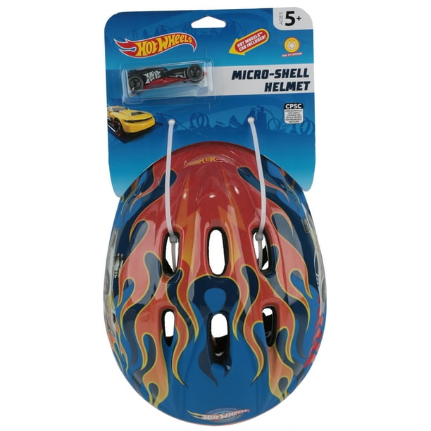 Hot Wheels 2d Bike Helmet With Bonus Car Styles May Vary