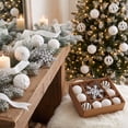 thumbnail image 7 of Dreisshy Christmas Balls Ornaments for Christmas Tree 10Pcs, Flocked Christmas Bulb Ornaments Set - Decorative Hanging Baubles, Shatterproof Christmas Decorations, Silver White, 7 of 7