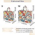 thumbnail image 2 of FORMRS Womens Corduroy Tote Bag Crossbody Shoulder Handbag with Pocket, Vibrant Japanese Flowers, 2 of 7