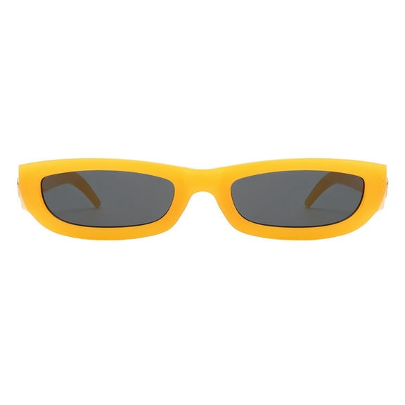 Women's Sunglasses Skinny Thin Oval Rectangular Frame Gold Accent UV400 Orange
