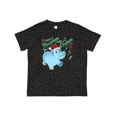 

Inktastic I Want a Hippopotamus for Christmas Hippo in Santa Hat Gift Toddler Boy or Toddler Girl T-Shirt