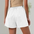 thumbnail image 3 of Jamsmile Women Pants Solid Color Summer Pocket Casual Wide Leg Pants Home Beach Hot Pants Summer Loose Sports Shorts, 3 of 5