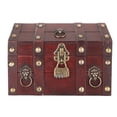 thumbnail image 2 of CAJA DE ALMACENAMENTO DE JOYERÍA DE MADERA CERRRRADURA DE COMBINACIÓN, CAJA DE ALMACENAMIENTO DE COFRE DEL TESORO DE MADERA ARTESANAL CON DETALLES DE METAL, CAJA DE, 2 of 7